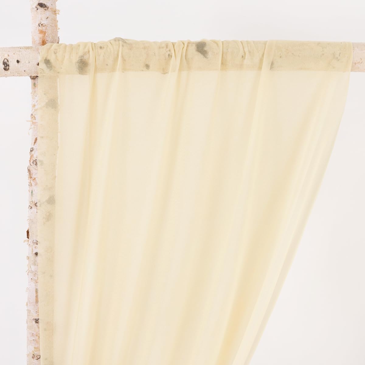 MLMW Wedding Arch Draping Fabric 4 Panels 29" x 20Ft Champagne Sheer Wedding Arch Backdrop Drapes Outdoor Curtain for Ceremony Party Background Ceiling Decor