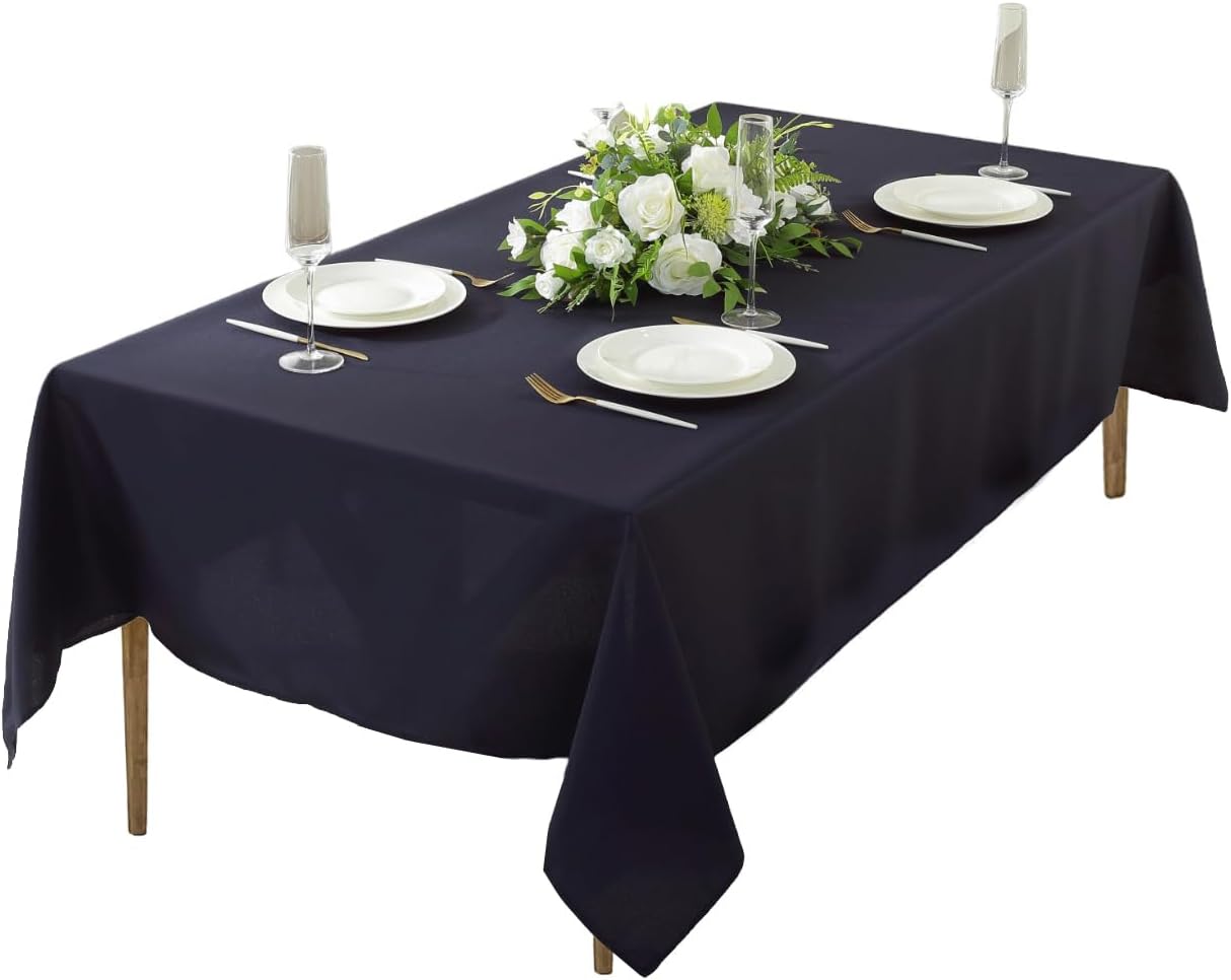 Craft And Party Rectangle Tablecloth, 70 x 120 Inch Navy Blue Tablecloth, Polyester Fabric Washable Table Cloth for Home, Party, Wedding or Restaurant Use.