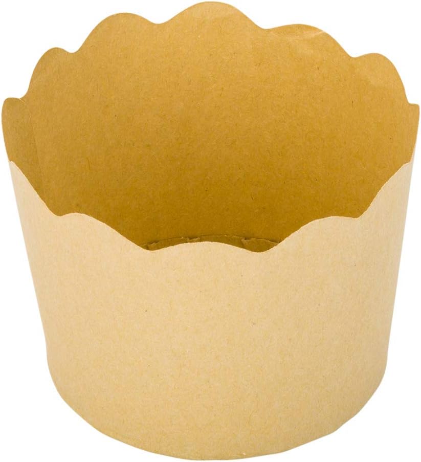 Restaurantware Panificio Premium 6 oz Kraft Paper Classic Baking Cup: Paper Baking Cups Perfect for Muffins Cupcakes or Mini Snacks - Scalloped - Disposable and Recyclable - 200ct Box