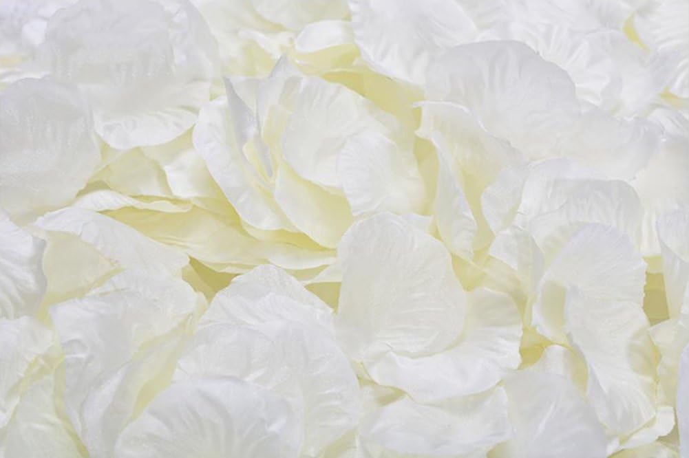 ocharzy 1000 PCS Rose Petals Fake Rose Petals for Romantic Night, Wedding Flower Decoration, Party, Events (Cream)