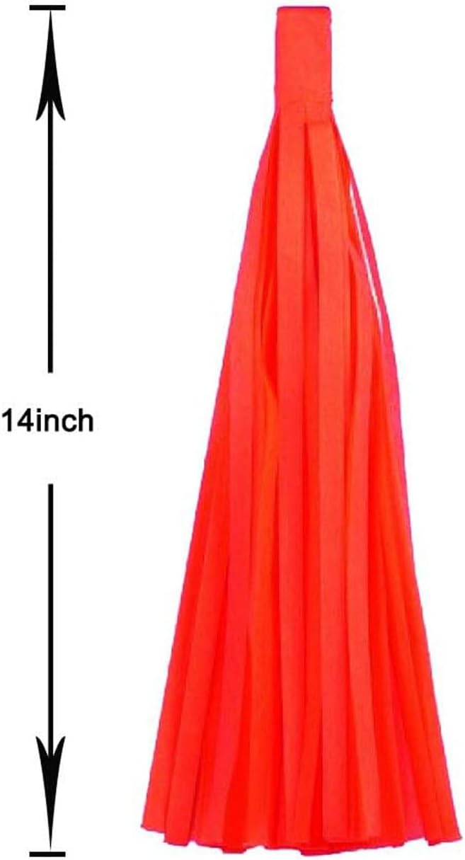 Green Light Green and Yellow Tassel Garland Banner Paper Tassels for Party Decorations,Pack of 15