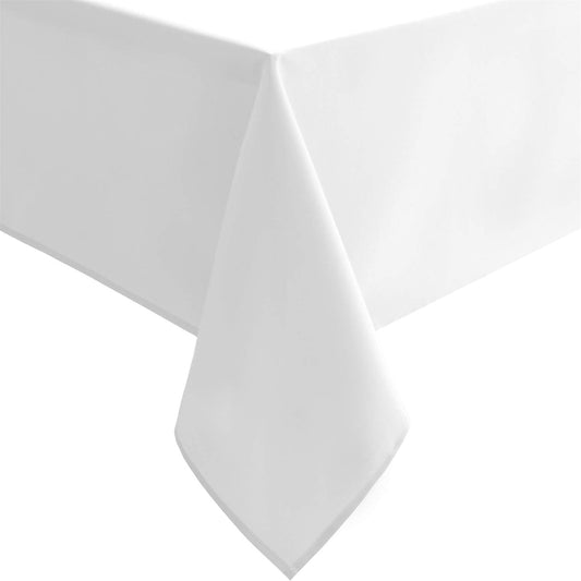 Hiasan White Square Tablecloth - Waterproof and Spillproof Washable Fabric Table Cloth for Dining Room Kitchen, 60 x 60 Inch