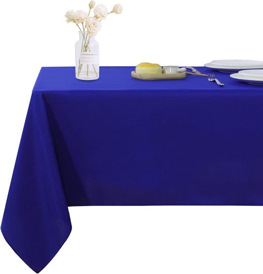 Fitable Rectangle Tablecloth Stain and Wrinkle Resistant Washable Polyester Table Cloth for Buffet Parties and Camping (54x78 inch, Sapphire)