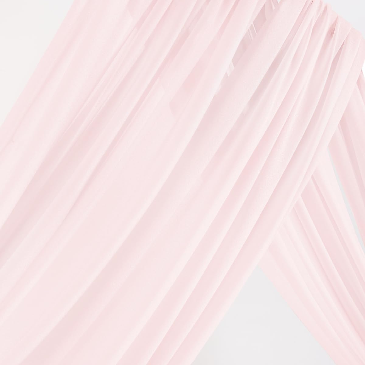 MLMW Wedding Arch Draping Fabric 4 Panels 29" x 20Ft Easter Pink Sheer Wedding Arch Backdrop Drapes Outdoor Curtain for Ceremony Party Background Ceiling Decor