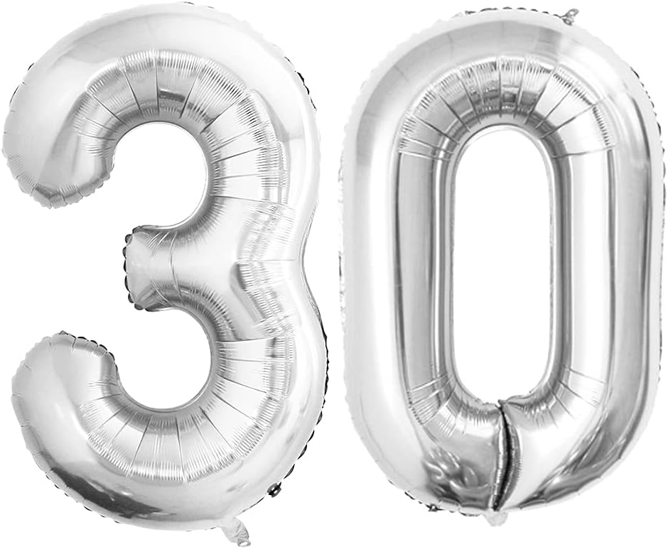 GOER Number 30 Balloons for 30th Birthday Party Decorations,42 Inch Jumbo Foil Helium Balloons for 30th Anniversary (Silver)