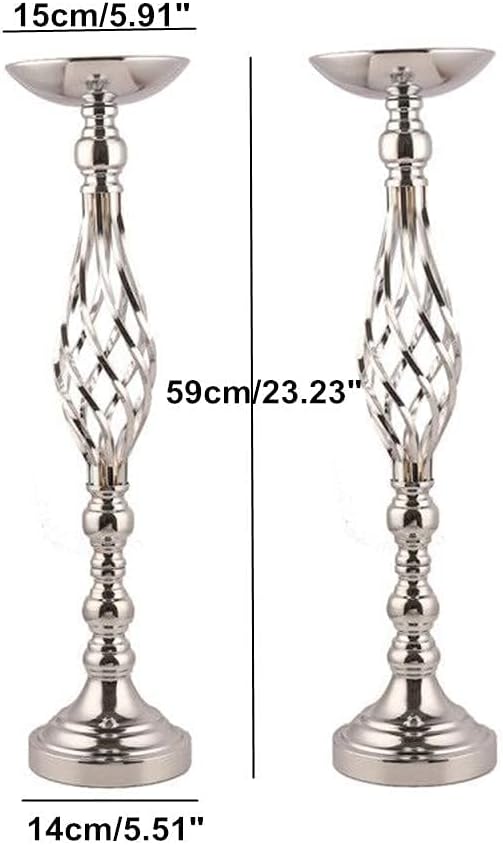 Wedding Centerpieces for Reception Tables - Twist Candleholder Stands, Flower Arrangement Vases, Metal Road-Leading Home Decor