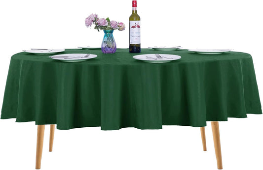 Ascoza 2pack 90 Inch Hunter Round Tablecloth in Washable Polyester Fabric for Wedding/Banquet/Restaurant/Parties