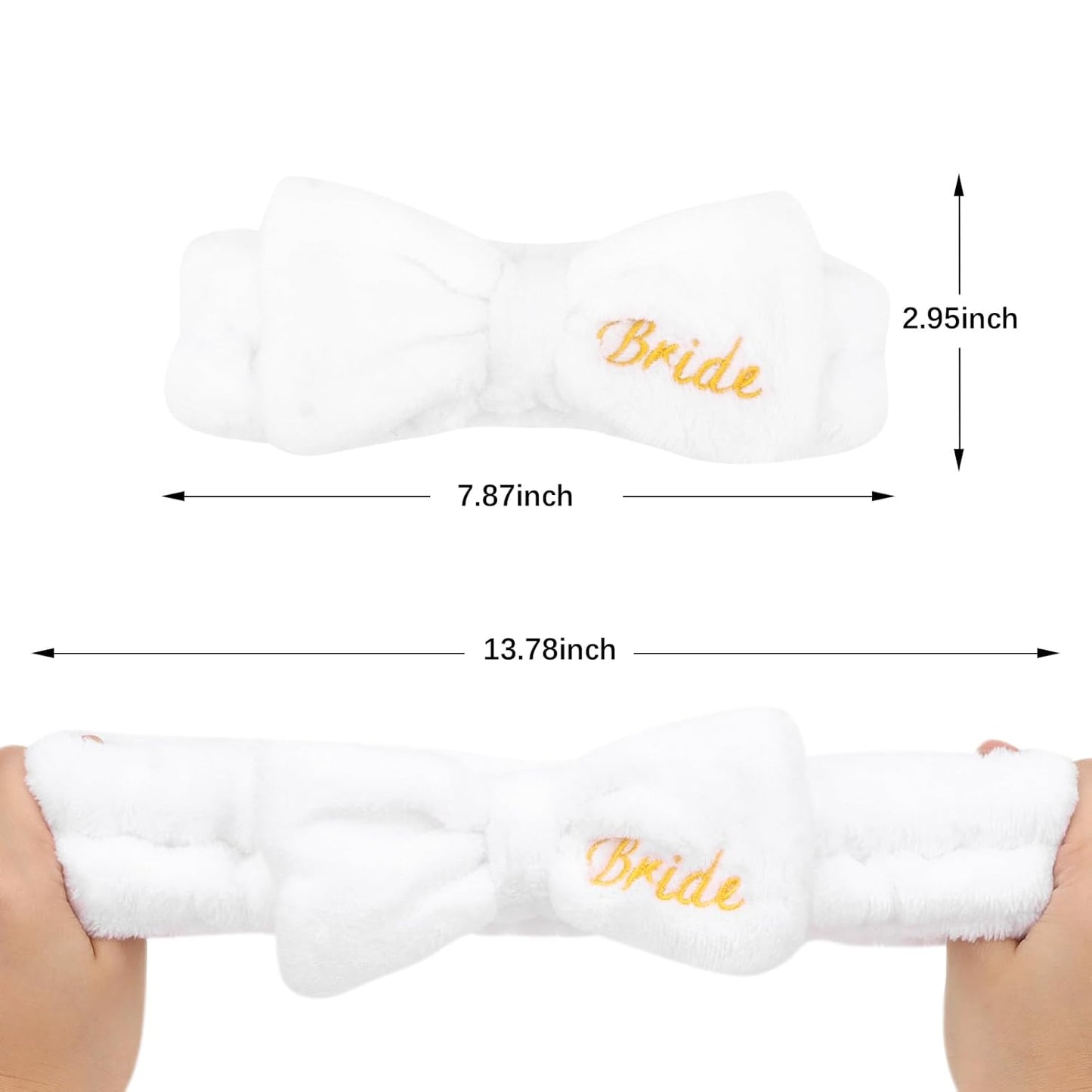 Semato Bachelorette Party Favor Set - Bride & Bridesmaid Spa Headbands (1 Bride + 7 Purple)
