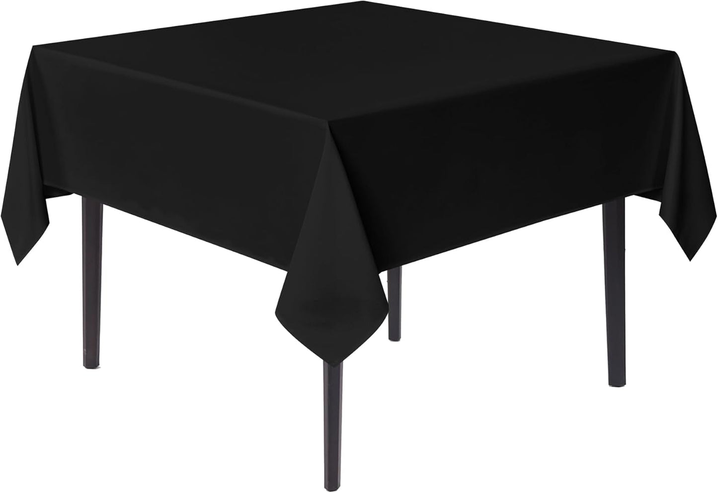 sancua Black Square Tablecloths 54x54 Inch - Fabric Table Cloth for Square or Round Tables, Washable Polyester Table Cover for Dinner, Holiday Party, Decorative Display Tables