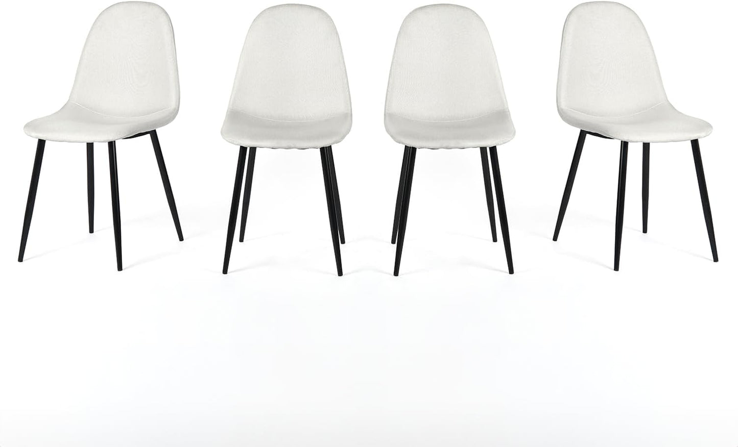 Homy Casa Dining Chairs Set of 4, Mid Century Modern Style Chairs Armless Accent Side Chairs for Kitchen, Dining Room, Living Room, Bedroom, Office, Beige