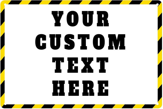 Custom Signs Outdoor Metal - 12 x 8 Personalized Aluminum Rust-Proof Entrance Garden Hazard Intersection Parking Signs, Decorative Sign