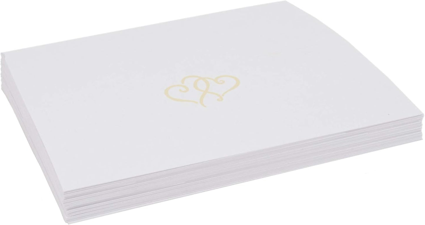 Linked Hearts Place Cards, Ivory (Choose Color), Set of 25, Pre-cut and Scored - Wedding, Party, Dinner, and Special Events - Made in the USA