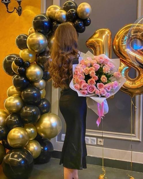 Gold Mylar Number 1 Balloon 40 inch, Number 1 Birthday Balloon for Boy Girl, Gold Foil One Balloon for 1st 10 11 12 16 18 Birthday Party, Anniversary Celebration Number Balloons Decorations