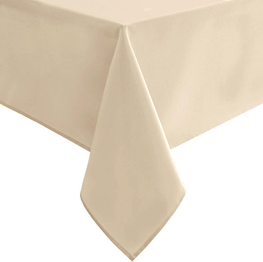 Hiasan Waterproof Tablecloth Rectangle - Washable Fabric Table Cloth for Dining Room Kitchen Birthday Party and Outdoor Use, Beige, 30 x 60 Inch