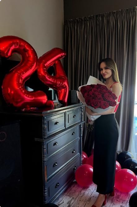 40 Inch Big Red Number 2 Balloon Birthday Decoration, Number 2 Helium Balloon 12 20 22 23 24 26 28 32 42 Celebration, Boy Girl Baby Anniversary Party Graduations Supplies Decorations