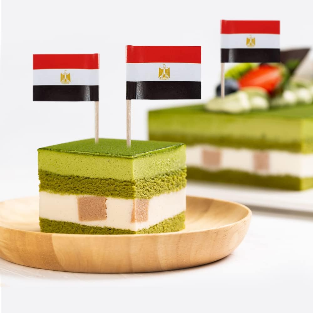 Egypt Flag Egyptian Flag, Small Mini Egypt Toothpick Flags for Food, Cupcakes, Cocktails, Appetizers, Bar Party Decorations