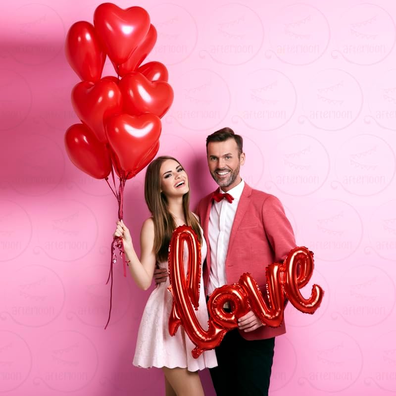 AFTERLOON® Biodegradable Balloons 24 pcs Magenta 10 Inch Heart Shaped, Thickened Extra Strong Natural Latex Helium Float, Proposal Marriage Love Baby Shower Gender Reveal Wedding Bridal Corazones