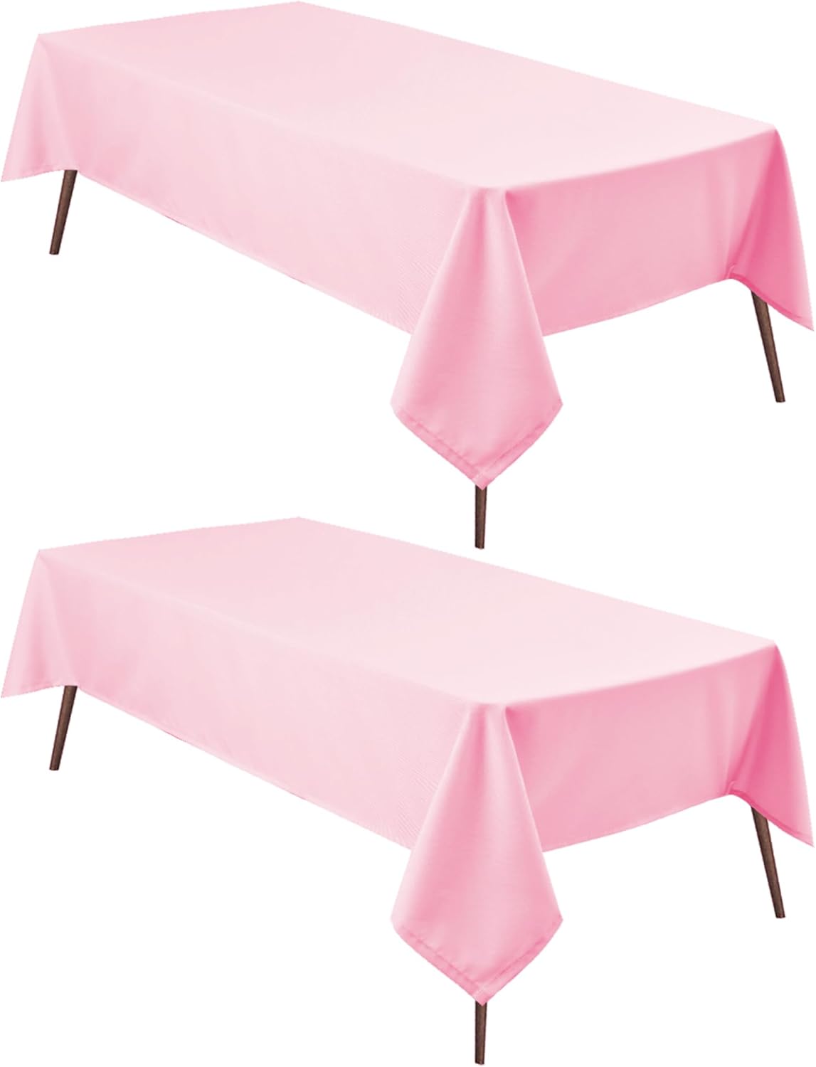 Hiasan 2 Pieces Pink Tablecloth Square - Washable Waterproof Fabric Wrinkle Resistant Table Cloth for Card Tables, Party and Dining, 54 x 54 Inch