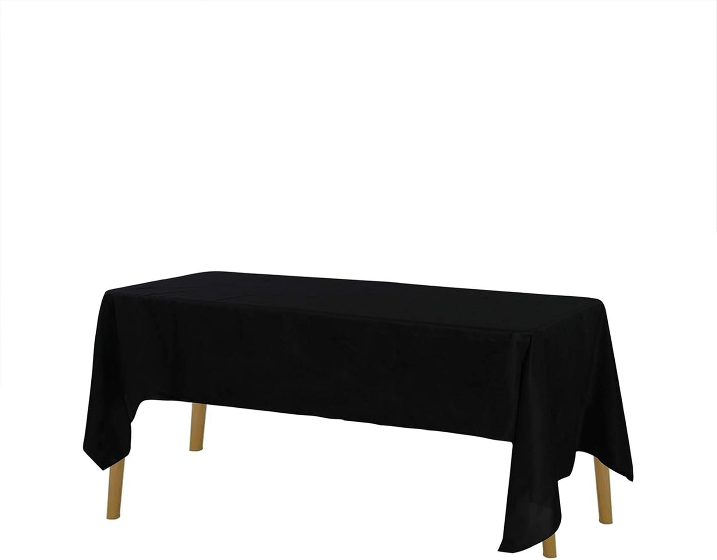 Rectangle Tablecloth 60x84 inch Washable Polyester Fabric Table Cloth for Wedding Party Dining Banquet Decoration（60x84, Black）