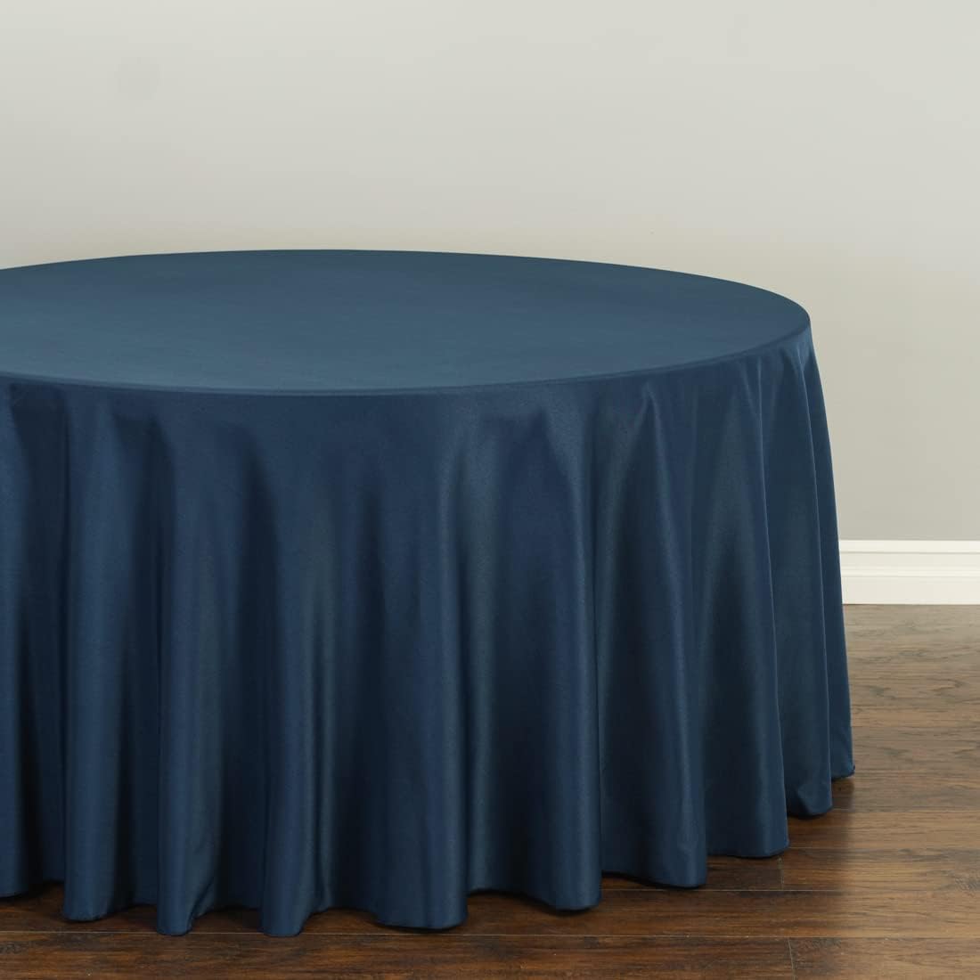 LTC LINENS 10 Pack 120 Inch Round Tablecloth Navy Blue - Bulk for 60 Inch Round Table Floor Length - Washable, Wrinkle Resistant Polyester Fabric Cloth for Parties