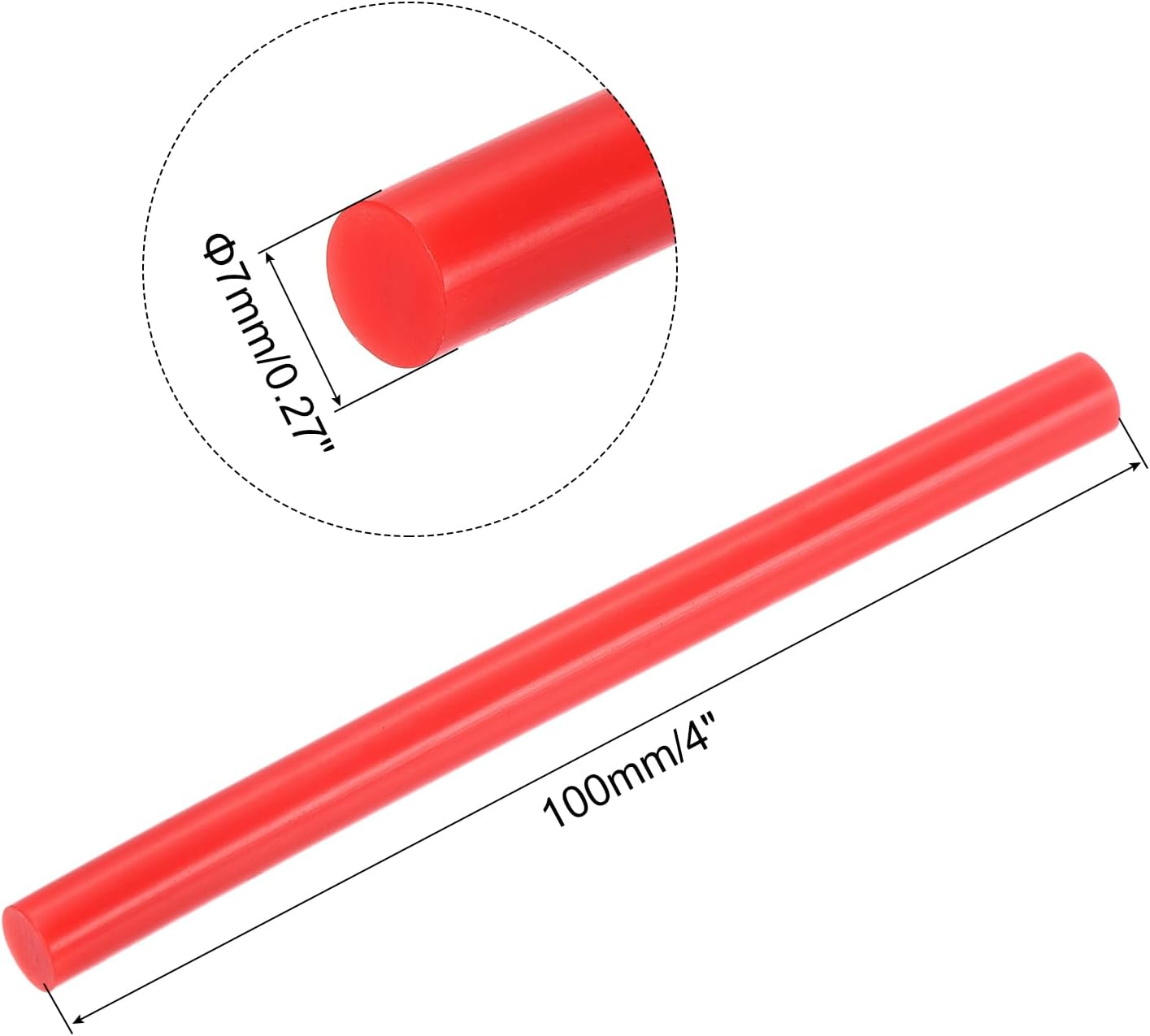 uxcell 20pcs Hot Glue Sticks for Glue Gun 7mm/0.27-inch x 4-inch Mini Hot Melt Adhesive Glue Stick Dark Red