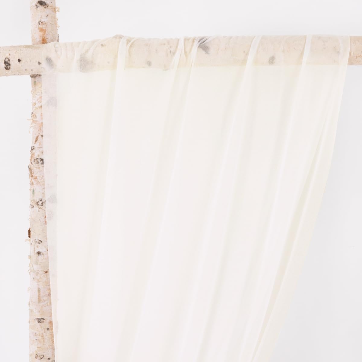 MLMW Wedding Arch Draping Fabric 1 Panel 29" x 20Ft Ivory Sheer Wedding Arch Backdrop Drapes Outdoor Curtain for Ceremony Party Background Ceiling Decor