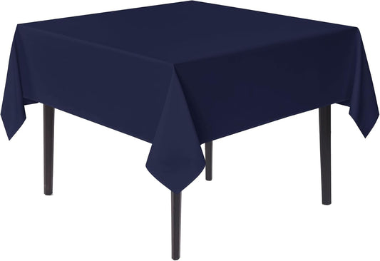 sancua Square Tablecloths 54x54 Inch - Navy Blue Fabric Table Cloth for Square or Round Tables, Washable Polyester Table Cover for Dinner, Holiday Party, Decorative Display Tables