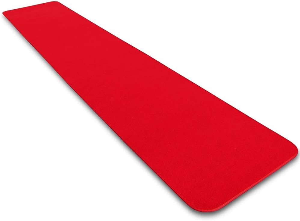 House, Home and More Red Carpet Aisle Runner - 3 Ft x 10 Ft - Real Carpet, Bound Edges, Low Pile Height, Stain Resistant, Event Runway Rug for Wedding, Hollywood Movie Award Ceremony Party Decoration
