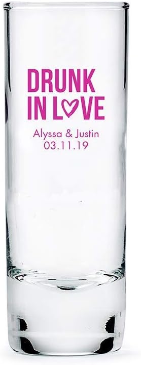 WEDDINGSTAR Personalized 2.5oz Tall Shot Glass Customizable Full Color Print - 168 pack