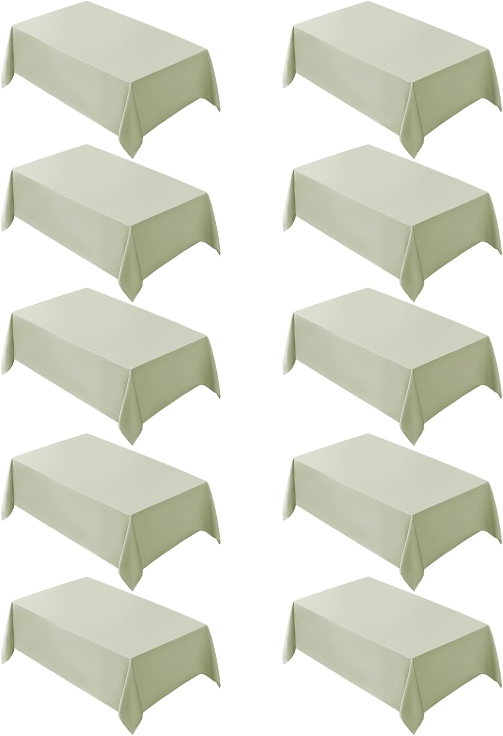 VidaFete Tablecloth 10 Pack 90 * 132inch Rectangle Table Cloth Polyester, Stain Wrinkle Resistant Polyester Dining Table Cover for Kitchen Dinning Party Wedding Rectangular Tabletop Buffet Decoration