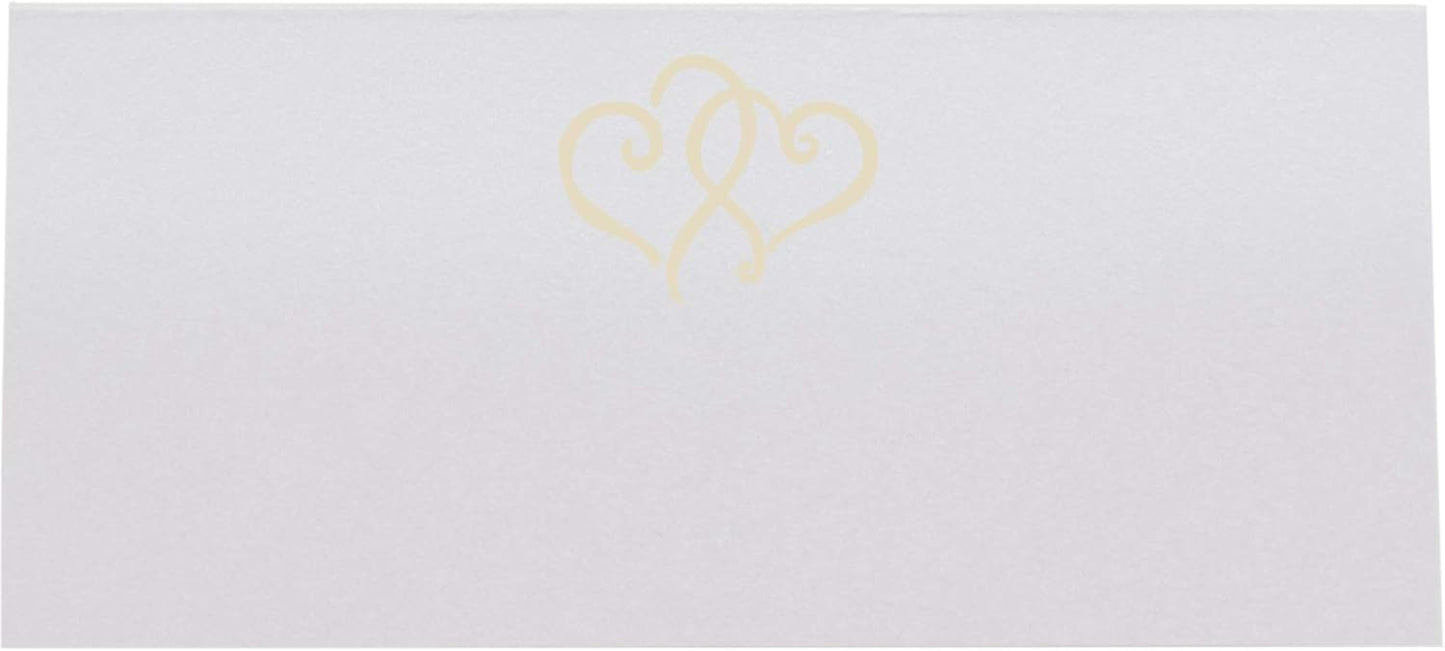 Linked Hearts Printable Place Cards, Ivory (Choose Color), Set of 60 (10 Sheets), Laser & Inkjet Printers - Wedding, Party, Dinner, and Special Events - Made in the USA