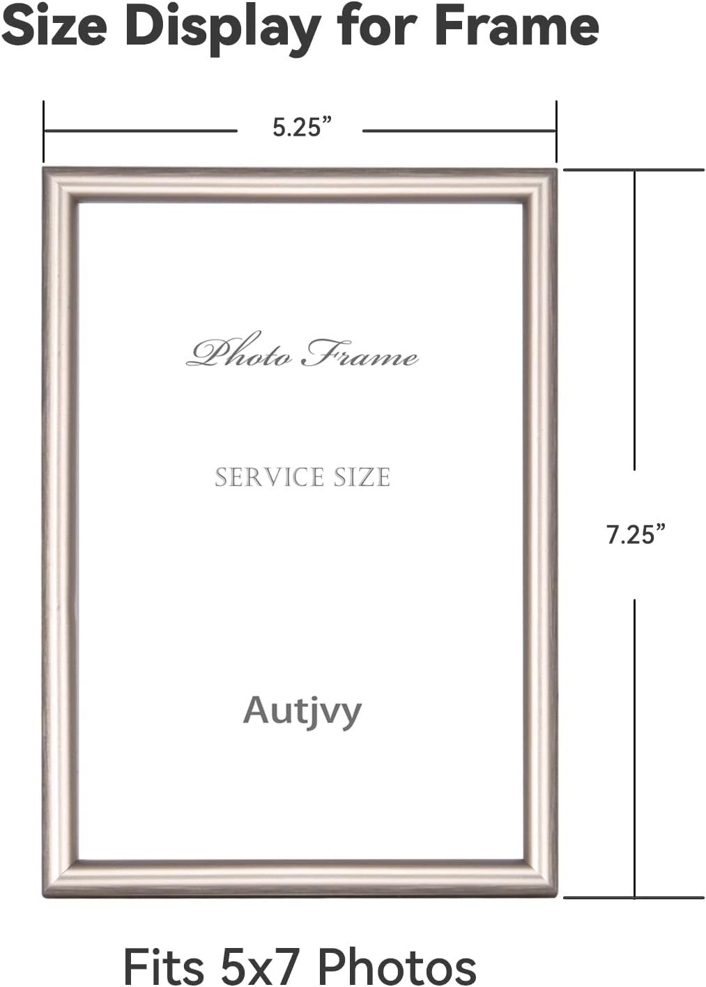 5x7 Picture Frame Champagne Brushed Modern Simple Thin Aluminum Metal Photo Frame with HD Real Glass, Display for Tabletop and Wall Collage. (2 Pack)