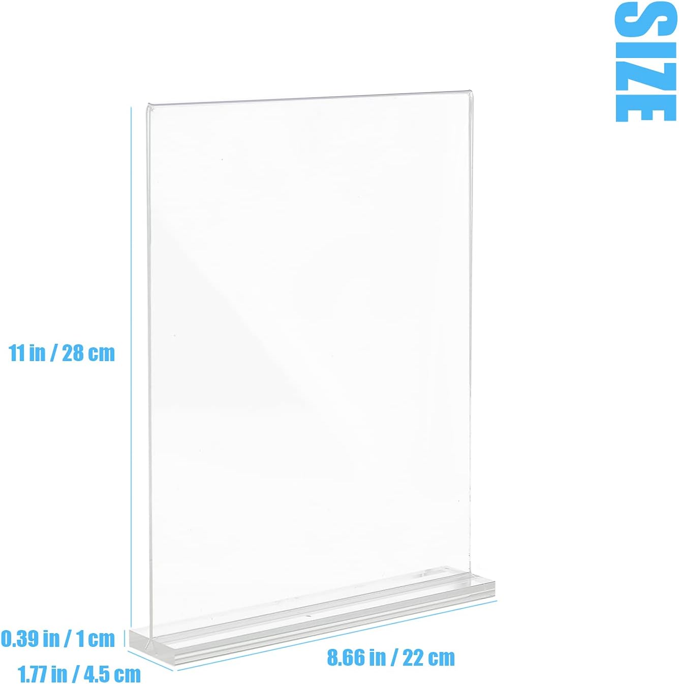 Acrylic Sign Holder, 8.5 x 11 inches Clear Table Menu Display Stand Desktop Display Stand Paper Holder Table Top Sign Holder Suitable for Restaurants, Office, Home, Store (6 pcs)