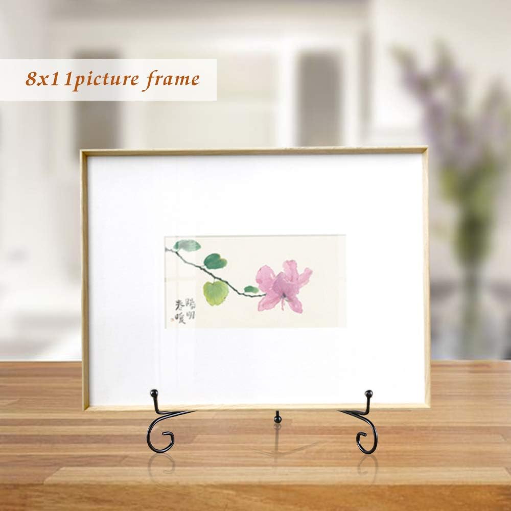 (2 Pack) Iron Display Stand, Black Iron Easel Plate Display Photo Holder Stand, Displays Picture Frames, Cookbooks, Decorative Plates, Tablets and Art 10 Inch