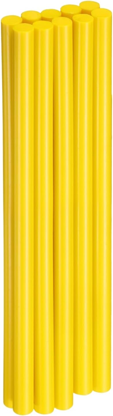 HARFINGTON 10pcs Hot Glue Sticks 0.43" Dia x 9.84" Long EVA Mini Hot Melt Adhesive Glue Stick for Hot Melt Gun Wood Plastic Glass Flowers Fabrics Foam, Yellow