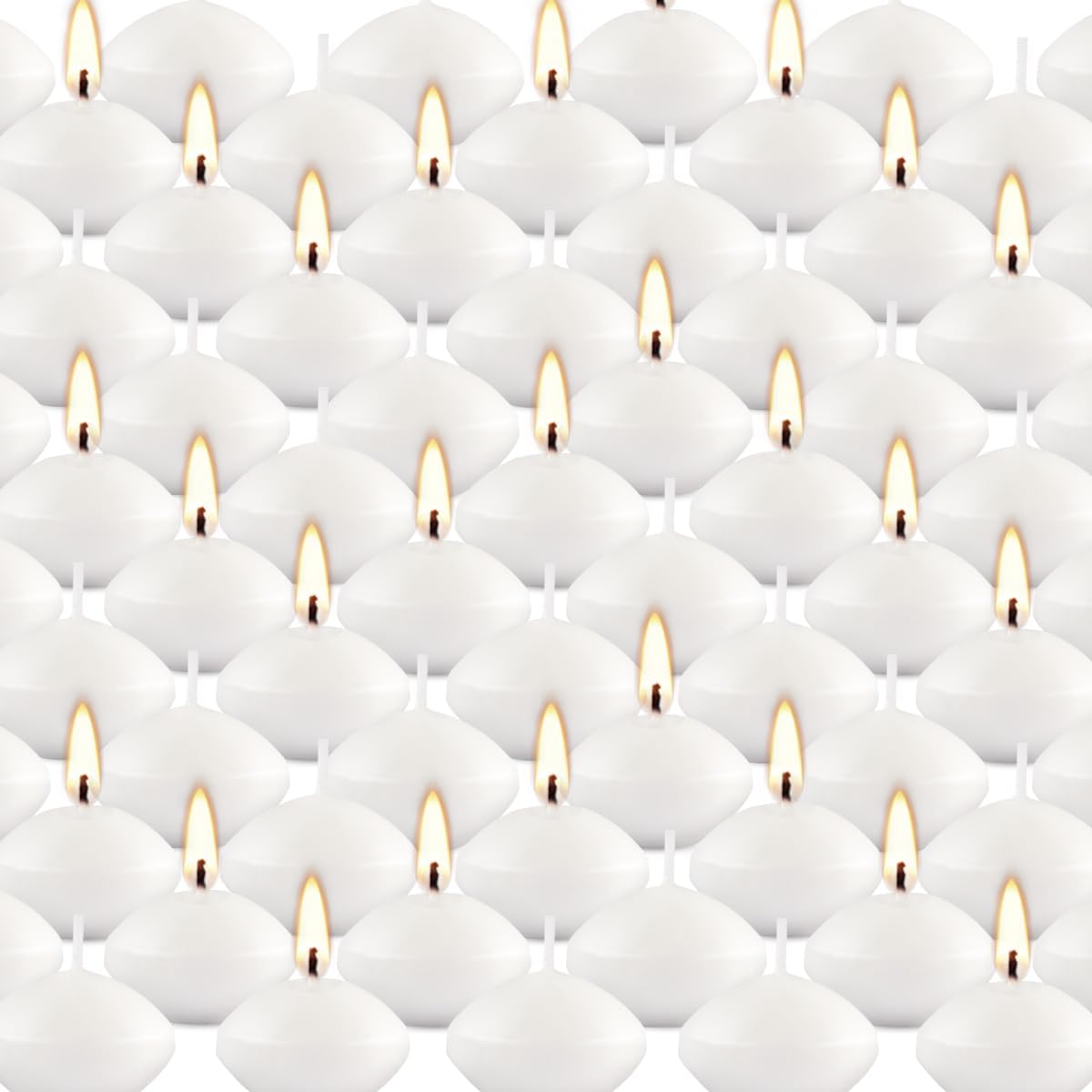 Unscented Floating Candles Set of 72, 2 Inch White Dripless Wax for Centerpieces at Wedding Pool Party Holiday