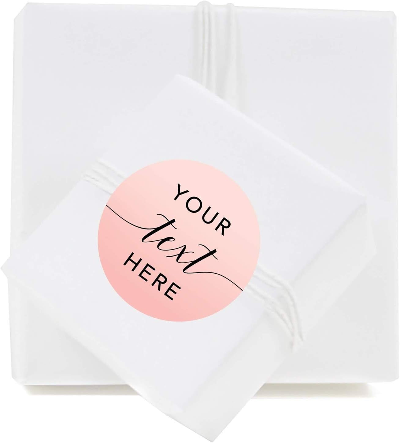 Andaz Press Personalized Blush Pink Rose Elegant Party Collection, Round Circle Label Stickers, Your Text Here, 40-Pack, Custom Favors Decor Envelope Seals