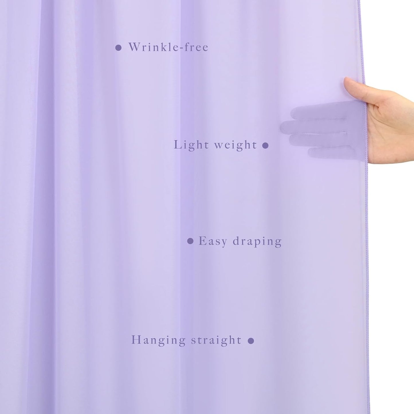 Wedding Arch Draping Fabric 2 Panels 20Ft Length x 28" Width Lilac Arch Drapes Chiffon Fabric Sheer Curtains Backdrop for Party Ceremony Decor Wedding Outdoor Indoor Stage Reception Decorations