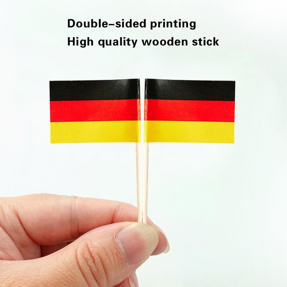 German Flag Germany Flag, Small Mini German Toothpick Flags for Food, Cupcakes, Cocktails, Appetizers, Bar Party Decorations