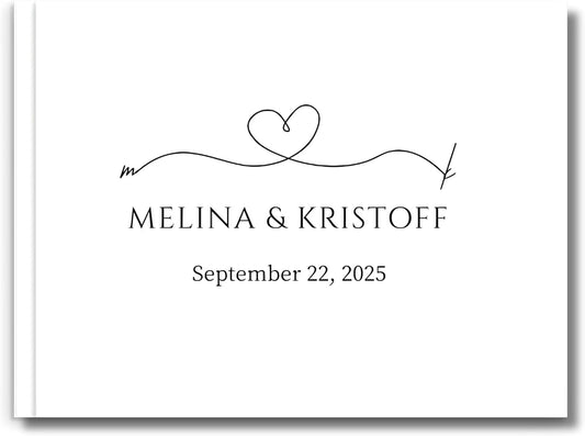 Wedding Guest Book – Personalized Polaroid Guest Book for Wedding Reception, Custom Sign In Photo Book with Blank Pages, Elegant Keepsake for Guests (Elegant White)