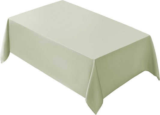 VidaFete Tablecloth 90*156inch Rectangle Table Cloth Polyester, Stain Wrinkle Resistant Polyester Dining Table Cover for Kitchen Dinning Party Wedding Rectangular Tabletop Buffet Decoration(Sagegreen)
