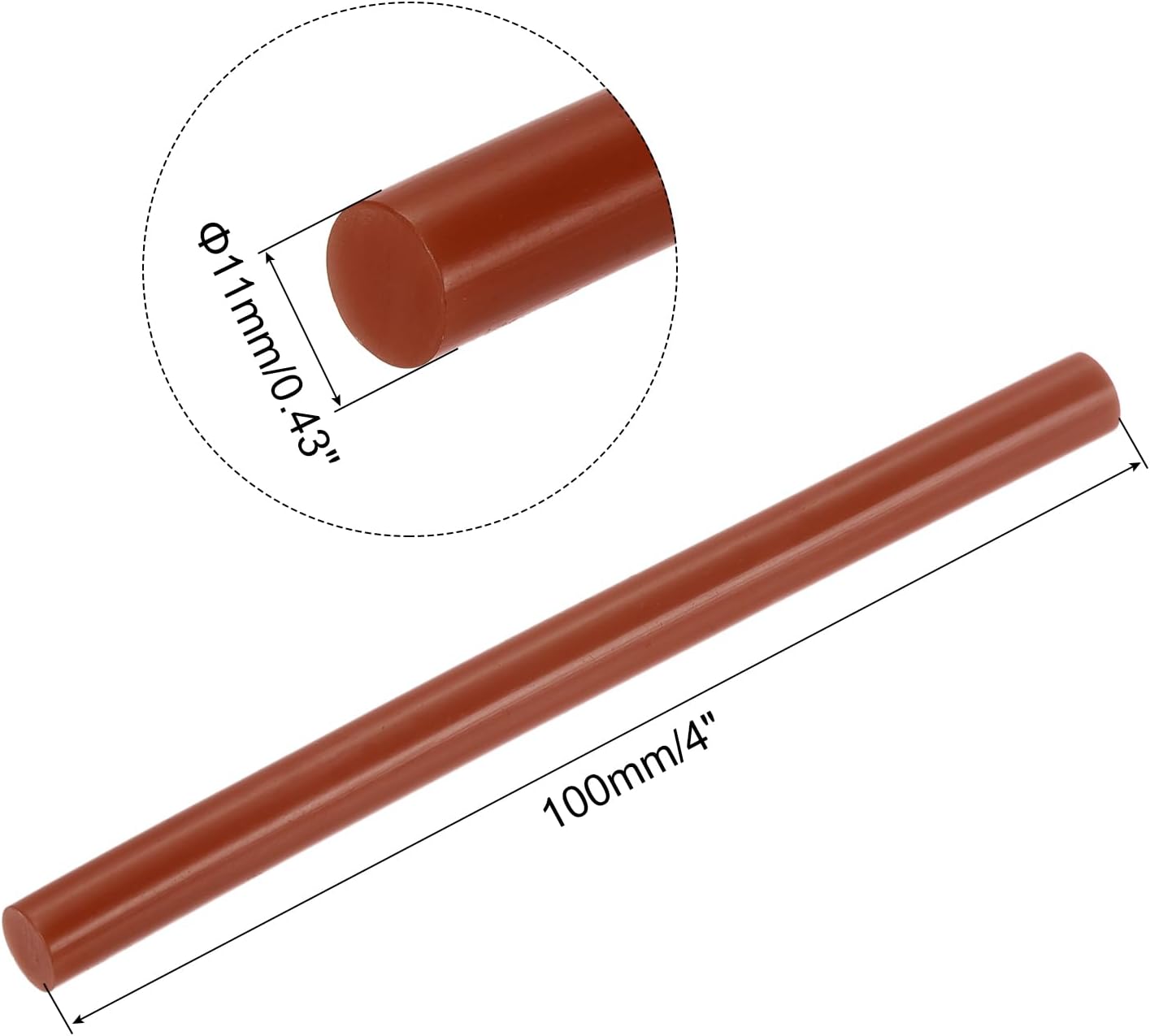 uxcell 20pcs Hot Glue Sticks for Glue Gun 11mm/0.43-inch x 4-inch Mini Hot Melt Adhesive Glue Stick Dark Brown