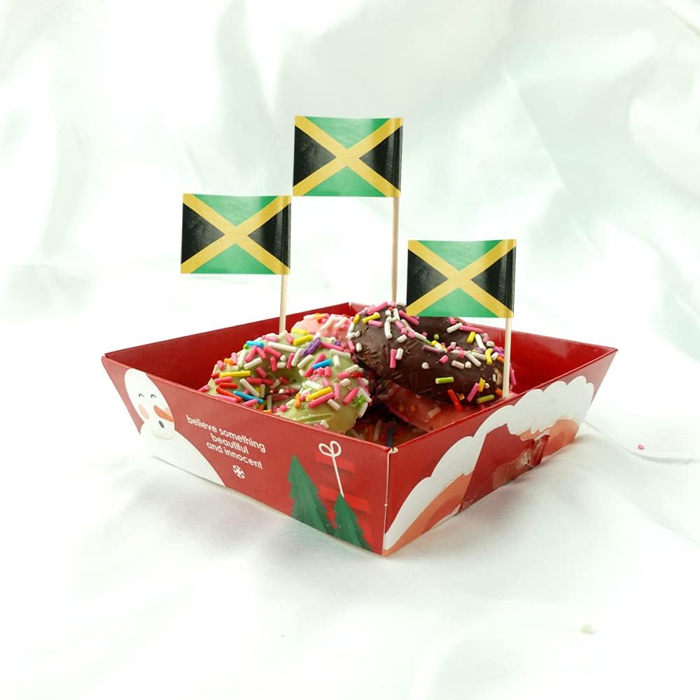 Jamaica Flag Jamaican Flag, Small Mini Jamaica Toothpick Flags for Food, Cupcakes, Cocktails, Appetizers, Bar Party Decorations