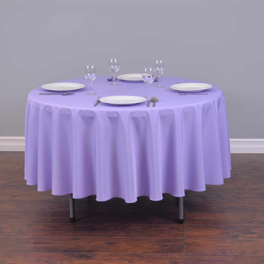 LTC LINENS 2 Pack 90 Inch Round Tablecloth Lavender - Wrinkle Resistant Table Cloth for Round Table -Washable Polyester Fabric Table Cover for Wedding, Party