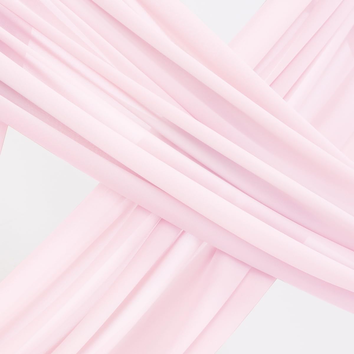 Socomi Wedding Arch Draping Fabric 3 Panels 29" x 19Ft Blush Pink Sheer Chiffon Curtain Drapes 6 Yards for Wedding Ceremony Birthday Party Decoration