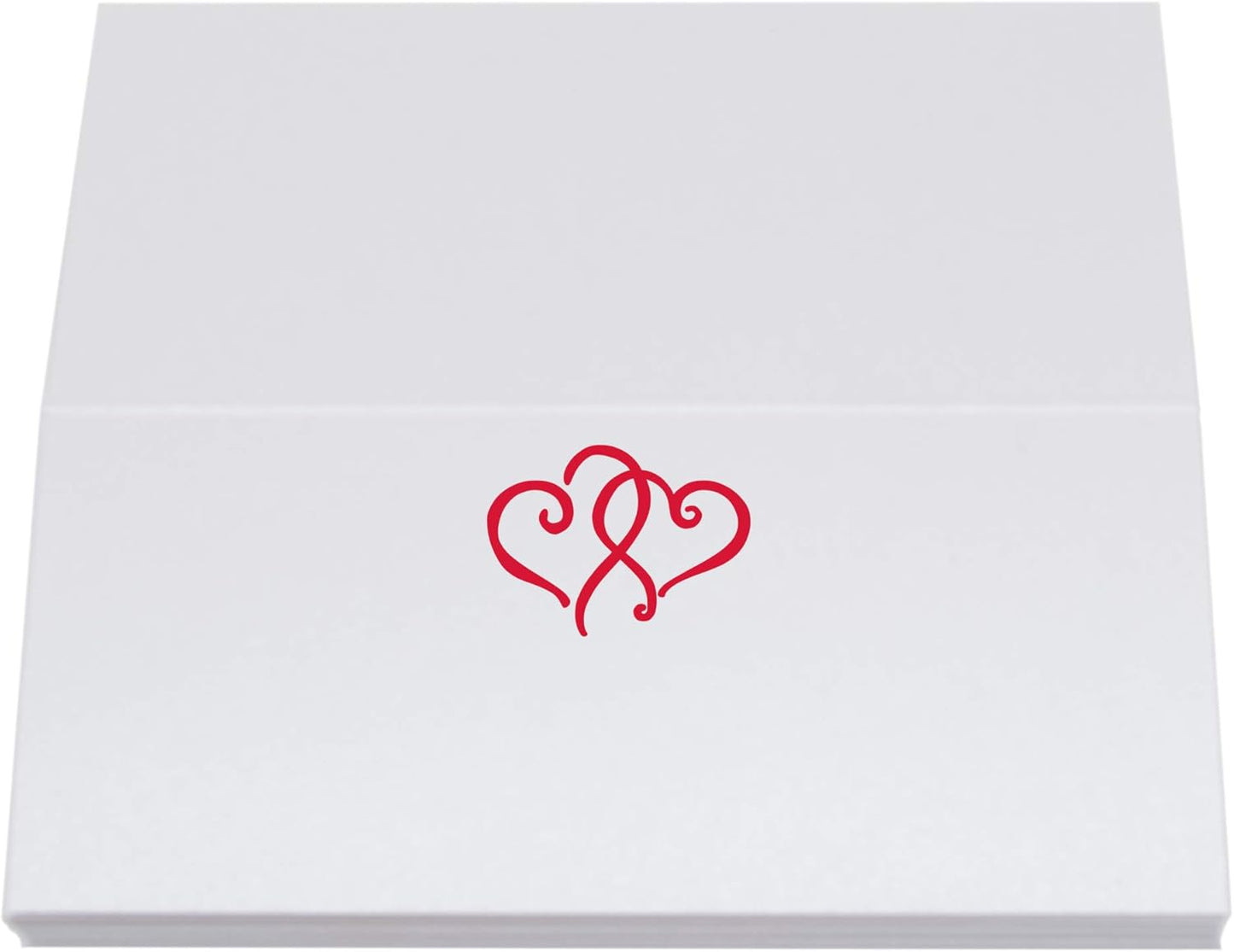 Linked Hearts Place Cards, Ruby Red (Choose Color), Set of 150, Pre-cut and Scored - Wedding, Party, Dinner, and Special Events - Made in the USA