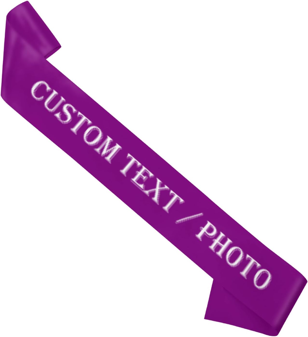 Custom Sash,Personalized Birthday Sash with Text Photo,Customized Bachelorette Sash Quote Sash Bride to Be Sash Color Optional (No decorative edge, Dark Purple)