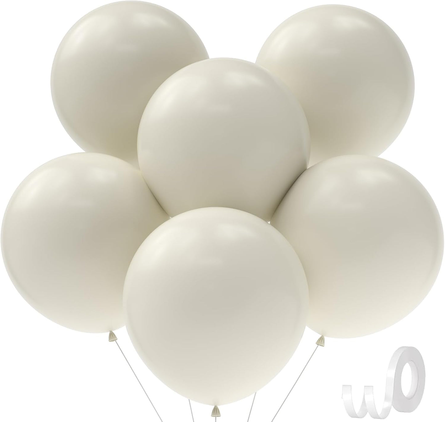30 pcs Sand White Balloons 18 Inch - Large Thick Latex Balloon for Birthday Bridal Shower Wedding Party Decorations