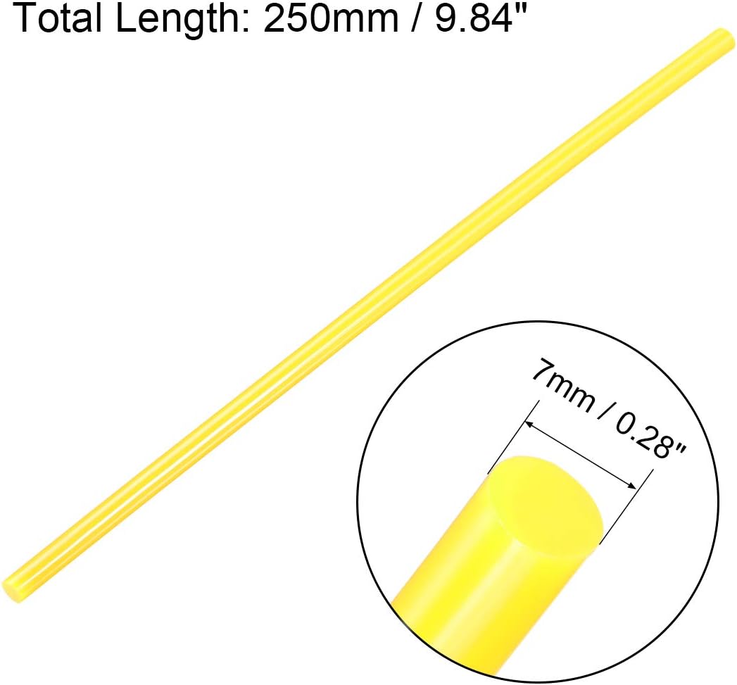 uxcell 20pcs Hot Glue Sticks for Glue Gun 7mm/0.28-inch x 10-inch Mini Hot Melt Adhesive Glue Stick Yellow