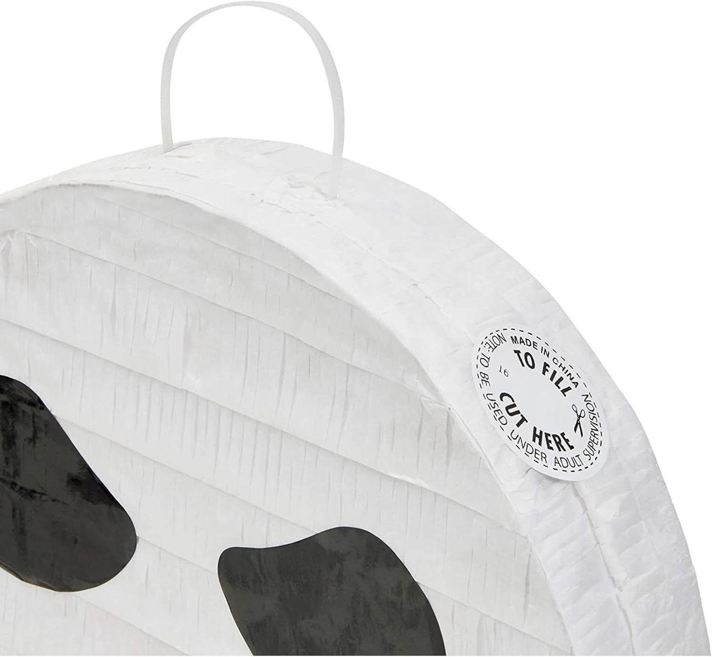 Skull Pinata Pull-String - 13 x 15 x 3 in, Multicolor Paper, Skeleton Style - Halloween Skeleton Pinata, Halloween Decorations, Day of the Dead Decorations & Party Supplies